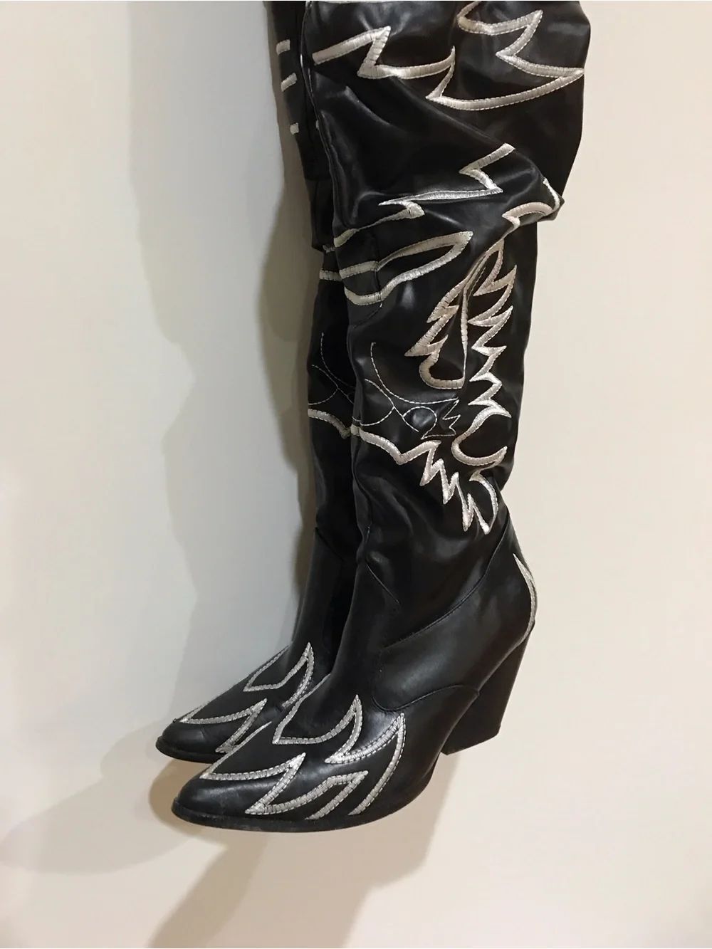 Western Thigh High Over The Knee Embroidered Boots (9) - Picture 8 of 16